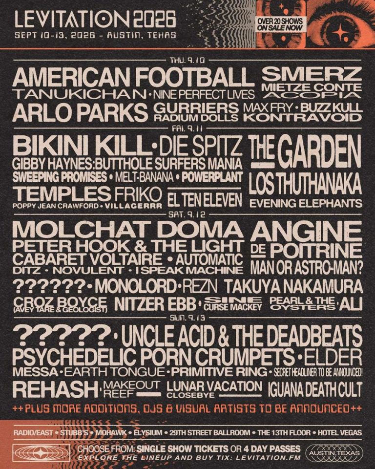 LEVITATION 2026 Unveils Massive Austin Lineup Featuring MOLCHAT DOMA, UNCLE ACID, ELDER, MONOLORD And More