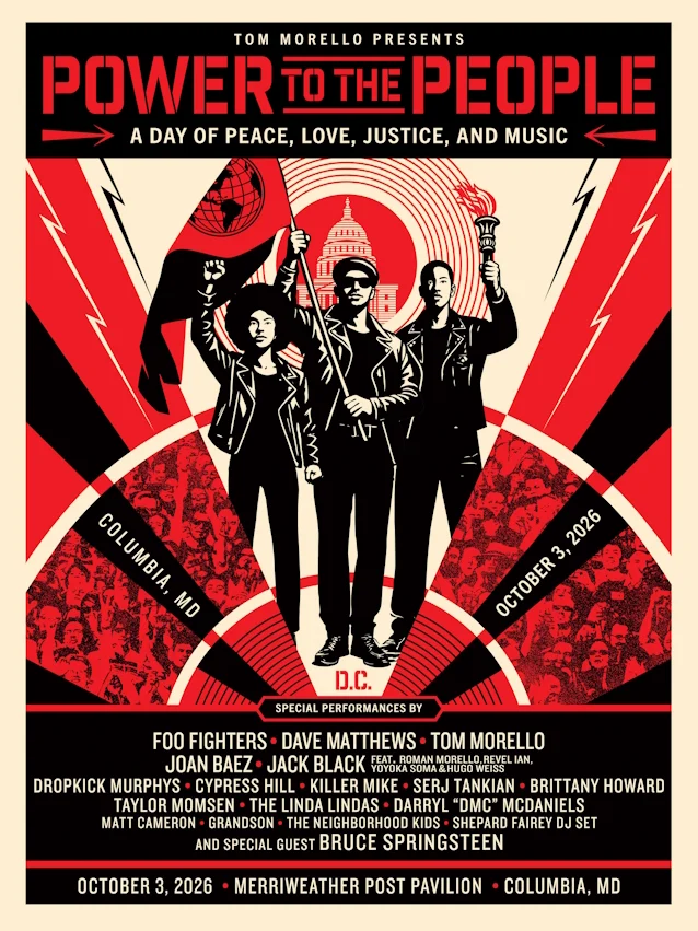 TOM MORELLO Announces ‘Power To The People’ Festival Featuring FOO FIGHTERS, SERJ TANKIAN, Dave Matthews, DROPKICK MURPHYS And More
