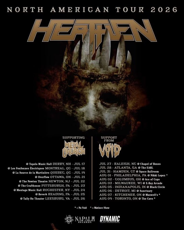HEATHEN Announce Summer North American Tour With METAL CHURCH And VOID