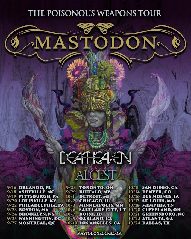 MASTODON Announce “The Poisonous Weapons” 2026 U.S. Tour With DEAFHEAVEN and ALCEST