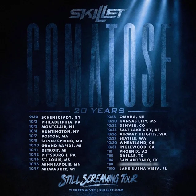 SKILLET Announce “Comatose: 20 Years, Still Screaming Tour” Across North America