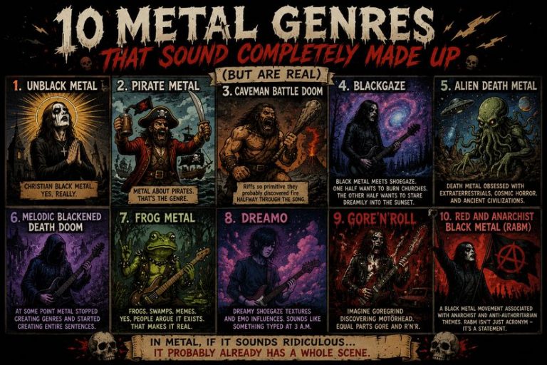 10 Metal Genres That Sound Like They Were Invented During A Drunken Argument